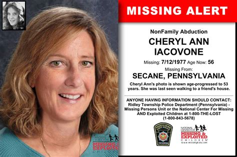 Cheryl Ann Iacovone Age Now 56 Missing 07121977 Missing From