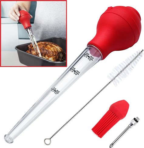best utensils turkey baster set of 4 commerical grade quality fda silicone bulb including meat
