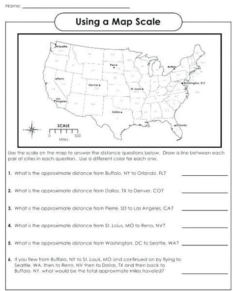 Map Scale Worksheets 3rd Grade Map Skills Worksheets Geography
