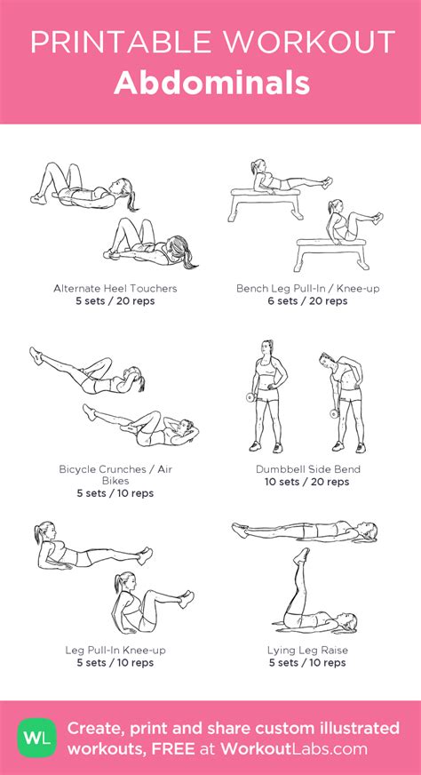 Abdominals My Custom Printable Workout By Workoutlabs Workoutlabs