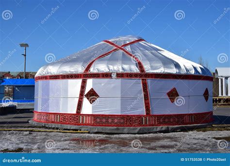 Kazakh Yurt Covered With White Silk Editorial Stock Photo Image Of