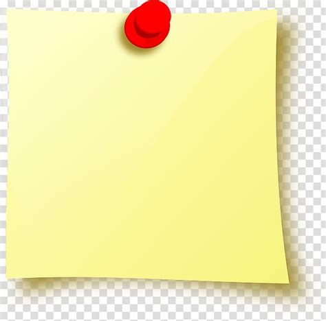 Free Download Yellow Sticky Note With Red Pin Post It Note Drawing