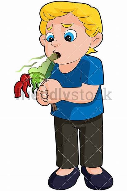 Breath Clipart Boy Flower Stinky Cartoon Bad