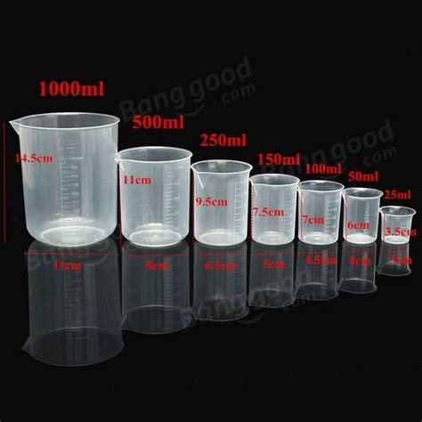 Cup is a unit of volume equal to 1/16th of a u.s. 25mL To 1000mL Graduated Clear Plastic Beaker Volumetric ...