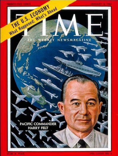 Admiral Harry Felt Jan 6 1961 Time Magazine Magazine Cover Magazine