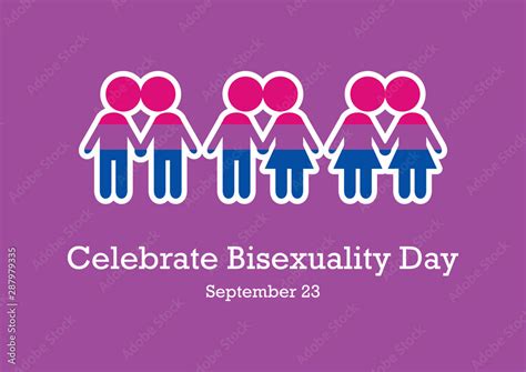 Celebrate Bisexuality Day Vector Kissing Figures Vector Illustration