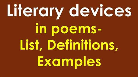 Literary Devices In Poems List Definitions Examples Common