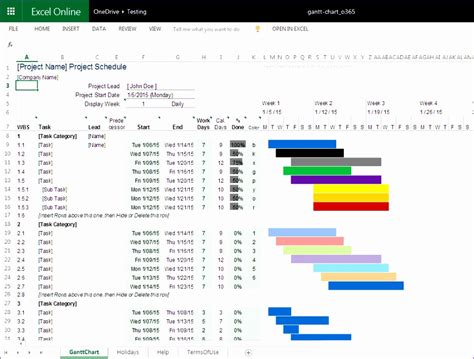 10 Microsoft Excel Gantt Chart Template Excel Templates Excel Templates