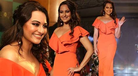 Sonakshi Sinha Proves Orange Is Still The New Black In This Ruffle Bodycon Gown Fashion News