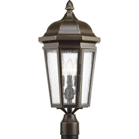 Progress Lighting Verdae Collection 3 Light Antique Bronze Clear Seeded Glass New Traditional