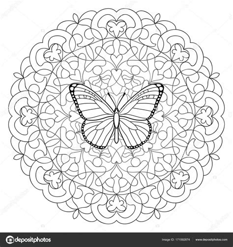 Vlinder Mandala kleurplaat — Stockvector © KronaLux 171592874