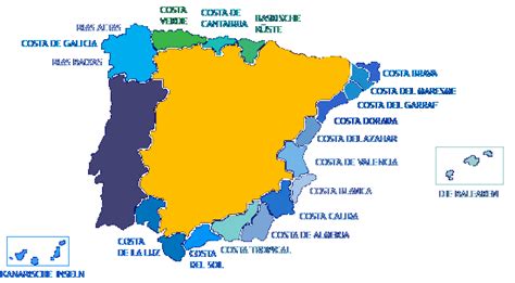 Homepage karte von valencia küste. Die Küsten und Strände von Spanien