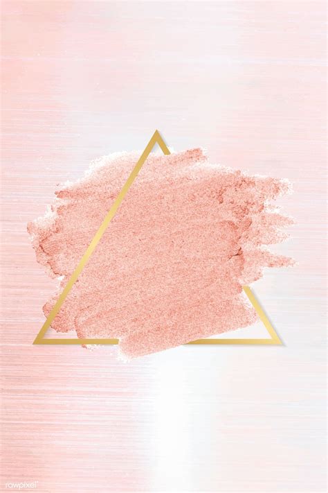 Pastel Pink Paint With A Gold Triangle Frame On A Pastel Pink
