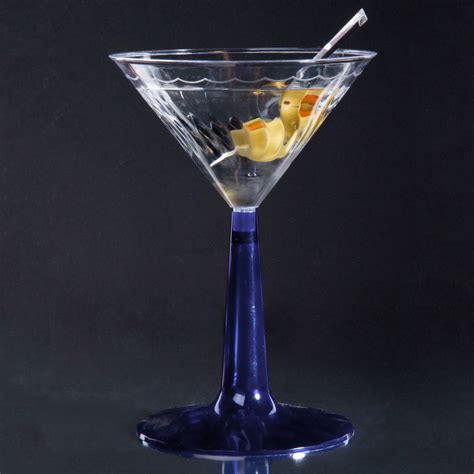 Fineline Flairware 2306 Bl 6 Oz Plastic Martini Glass With Cobalt Blue