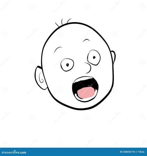Shocked Facial Expression Cartoon Drawing Stock Illustration