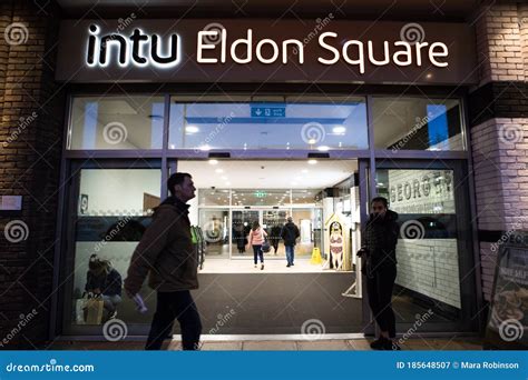 Exterior Of Intu Eldon Square Shopping Centre Mall Showing Company Logo
