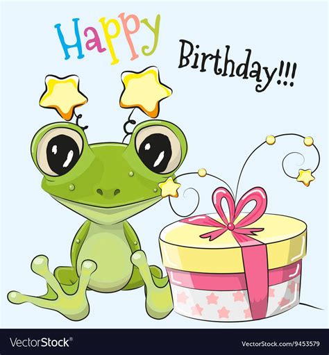 Greeting Card Cute Cartoon Frog With T Download A Free Preview Or