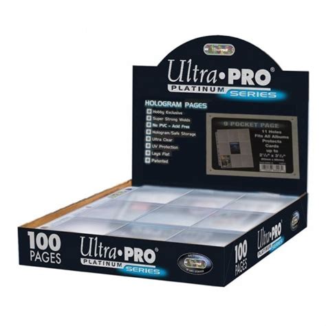 Ultra Pro Platinum Series 9 Pocket Pages Box Of 100 11 Holes To Fit