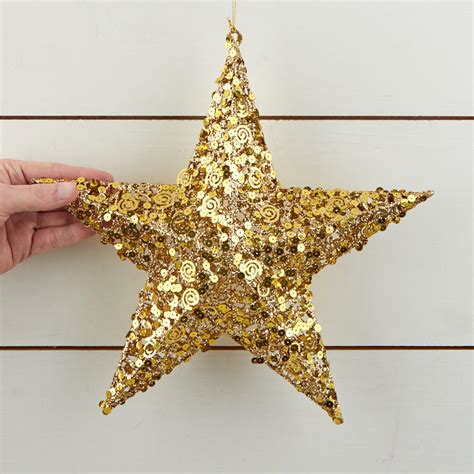 Gold Sequin Star Ornament Christmas Ornaments Christmas And Winter