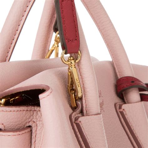 Mcm Milla Mini Leather Pink Blush Tote Bag Seven Season Bags Leather