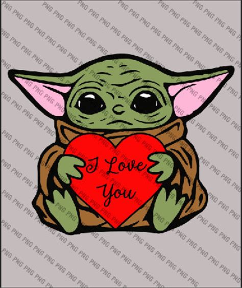I Love You Baby Yoda Png Etsy