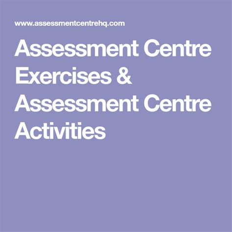 Assessment Centre Exercises And Assessment Centre Activities Activity
