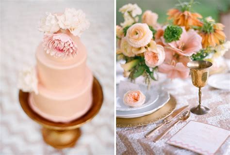 Peaches And Gold Wedding Theme