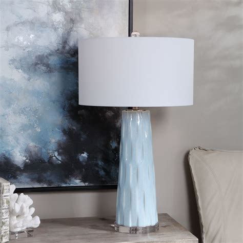 Breeze Light Blue Table Lamp In 2020 Blue Table Lamp Table Lamp