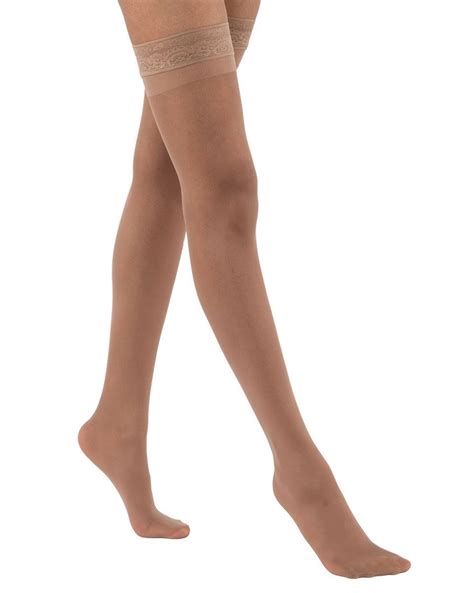 Juzo Naturally Sheer Thigh High Compression Stockings 30 40 Mmhg Closed Toe In Beige Size Iii