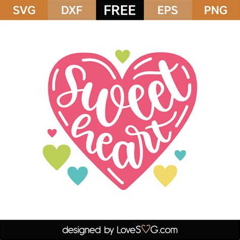 Free Sweet Heart SVG Cut File - Lovesvg.com