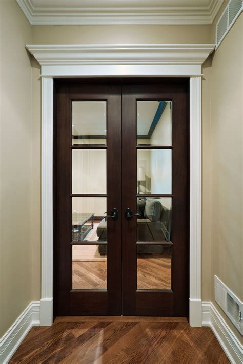 Interior Door Custom Double Solid Wood With Dark Mahogany Finish Classic Model Dbi 916 Dd