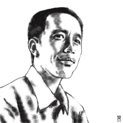 100 Contoh Gambar Sketsa Wajah Jokowi Terbaru Postsid