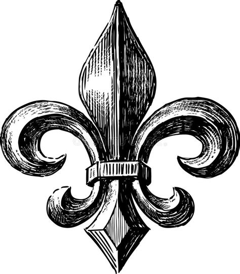 Fleur De Lys Vector Drawing Of The Ancient Symbol Of The French Lily