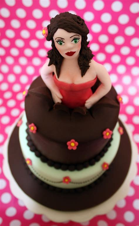 Woman Jumping Out Of A Cake Top Tier Is Chocolate Cake Bo Flickr