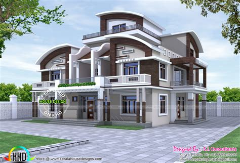 North Indian Style Decorative House Kerala Home Design