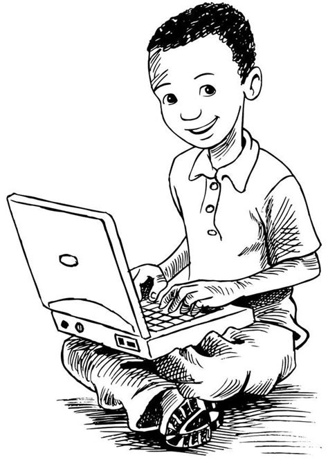 kleurplaten en zo » Kleurplaat van Laptop