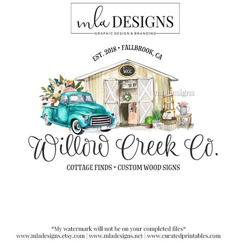 Cottage Logo, Shed Logo, Rustic Shed Logo, Farmhouse Logo ...