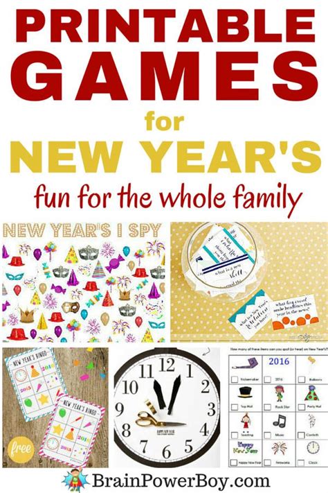 Printable Games For New Years Fun New Years Eve Activities New