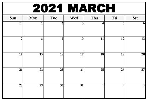 Hundreds of free calendar templates in over 55+ styles for you to print on demand. Printable March 2021 Calendar PDF - Thecalendarpedia