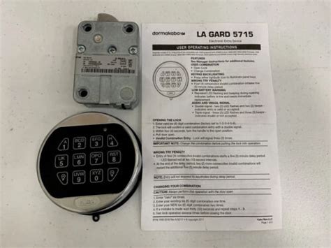 La Gard Basic Electronic Combination Safe Lock 5715 Keypad And 4200m