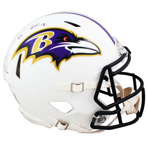 Ray Lewis Baltimore Ravens Signed Fs Flat White Authentic Helmet W H