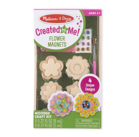 Melissa And Doug Created By Me Flower Wooden Magnets Craft Kit 4