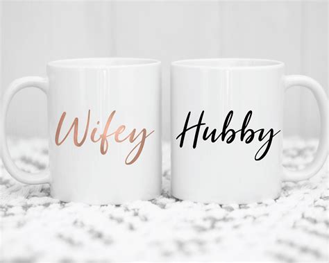 Wifey And Hubby Mug Set Mr And Mrs Bride And Groom Wedding Etsy