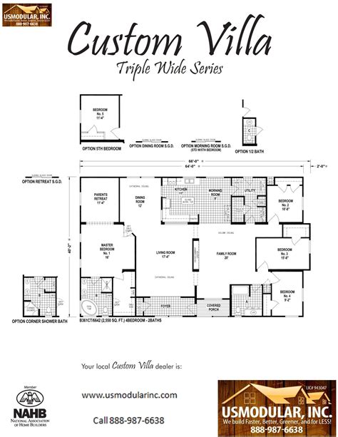 House floor plans 4 bed room marieroget. 4 Bedroom 2 Bath 2550SF | Modular floor plans, Mobile home ...