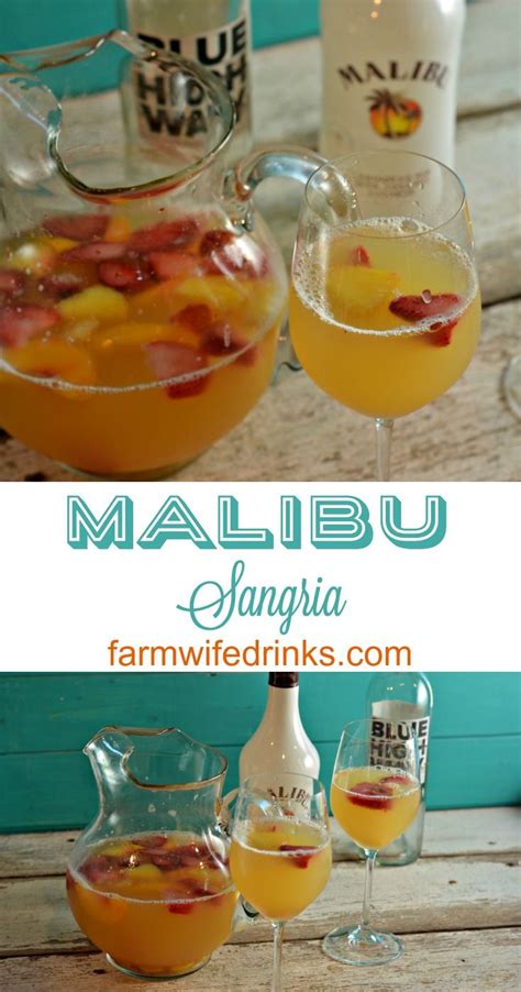 Fruity flavor with coconut rum, . Malibu Sangria - The Farmwife Drinks | Sangria recipes ...