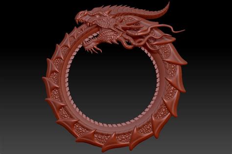 The ouroboros dragon is not so much a dragon as it is a snake. 3D print model Dragon Ouroboros | CGTrader