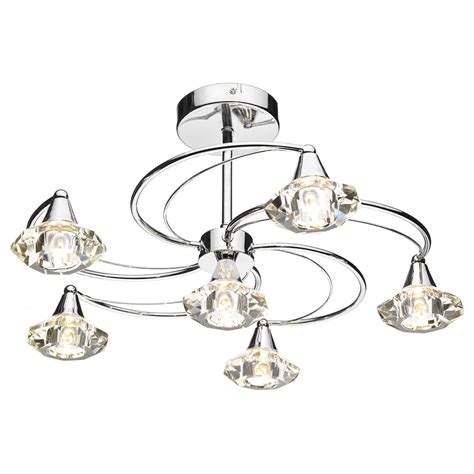 Ceiling flush mount lights usually have a hard or soft shade that may help to diffuse the light. Luther 6 Light Semi Flush Ceiling Light - Polished Chrome