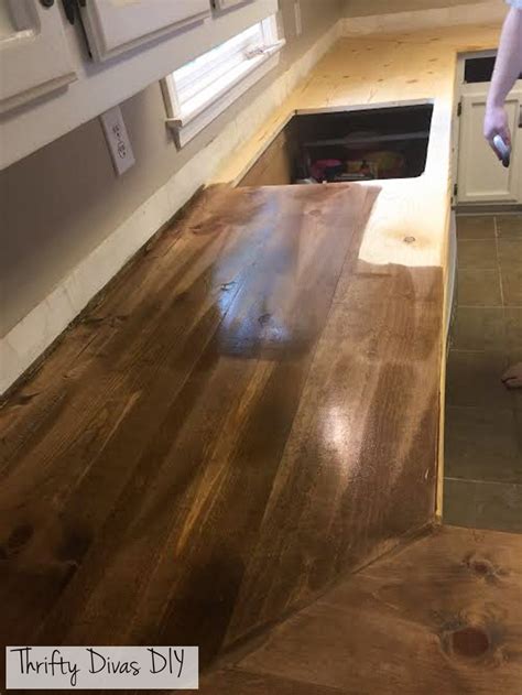 Thrifty Divas Diy Wide Plank Butcher Block Countertops Kitchen