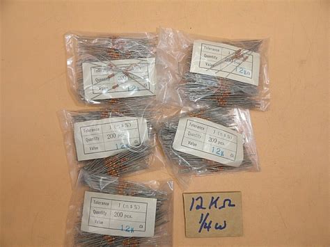 12k 12000 Ohm 14 Watt Resistors 5 Lot Of 1000 Aa32 Ebay