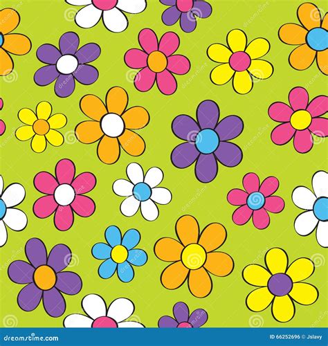 Seamless Flower Power Stock Vector Illustration Of Hippie 66252696